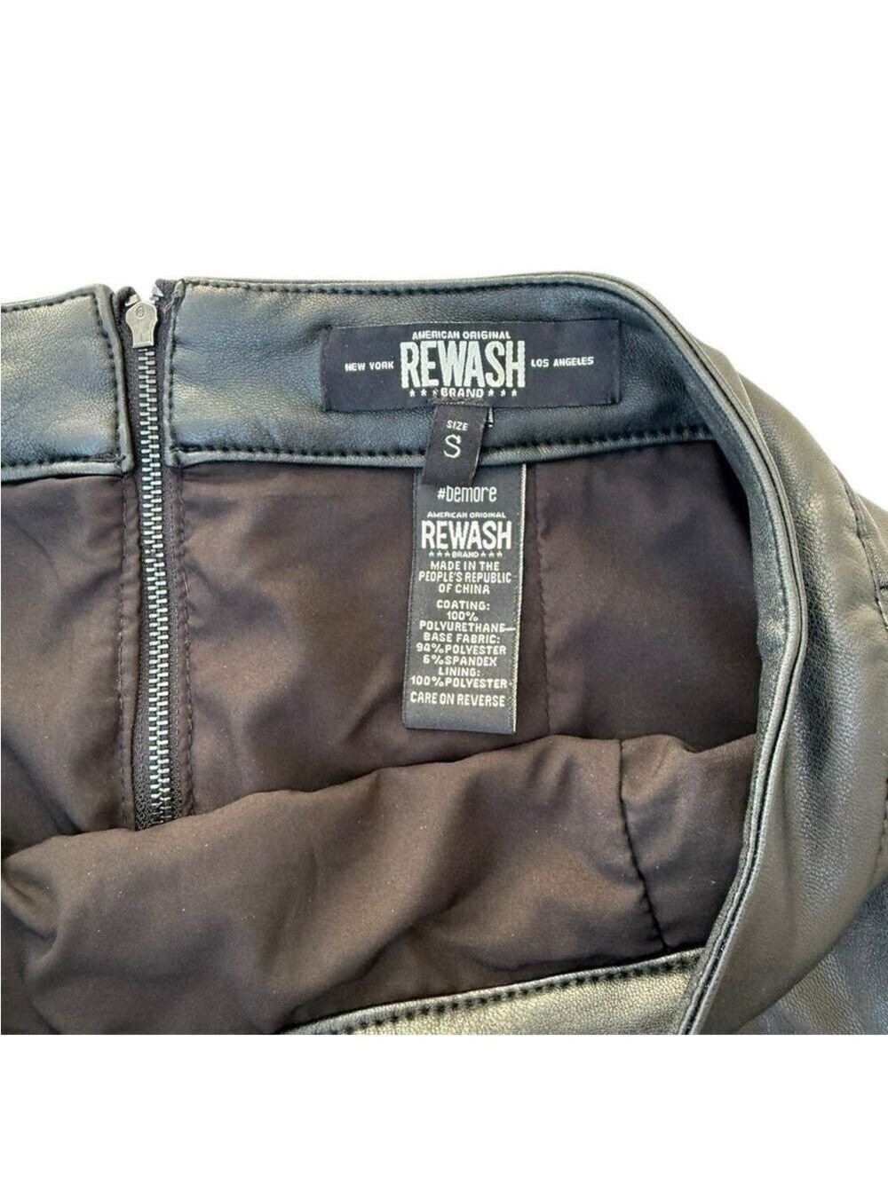 Z16 ReWash Faux Leather Lined Mini Skirt SzSm Like New - Picture 5 of 11